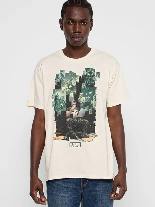 Foto van product T-shirt print Marvel crème
