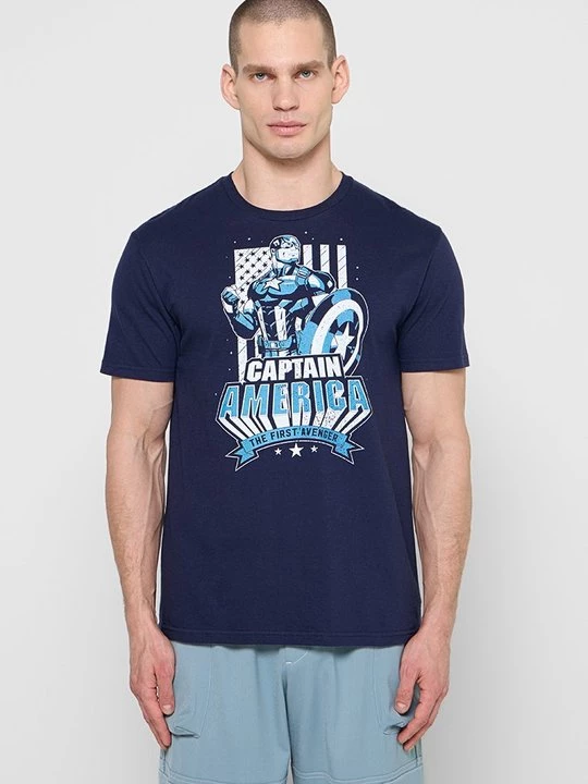 Foto van product T-shirt print Marvel donkerblauw