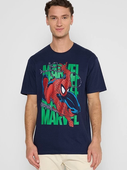 Foto van product T-shirt print Marvel donkerblauw