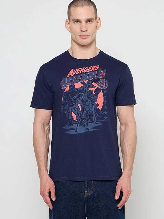 Foto van product T-shirt print Marvel donkerblauw