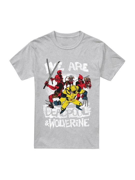 Foto van product T-shirt print Marvel grijs gemêleerd