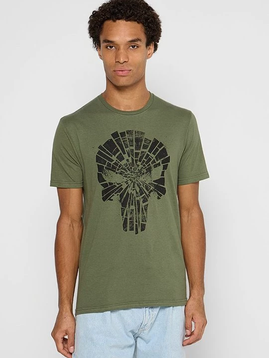 Foto van product T-shirt print Marvel kaki