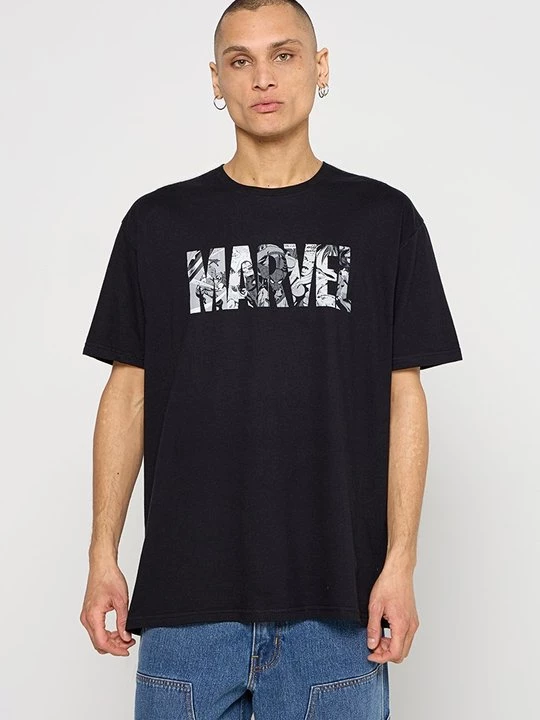 Foto van product T-shirt print Marvel zwart