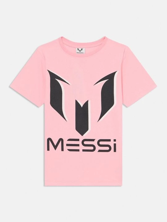 Foto van product T-shirt print Messi donkerroze