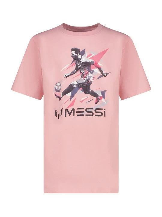 Foto van product T-shirt print Messi donkerroze