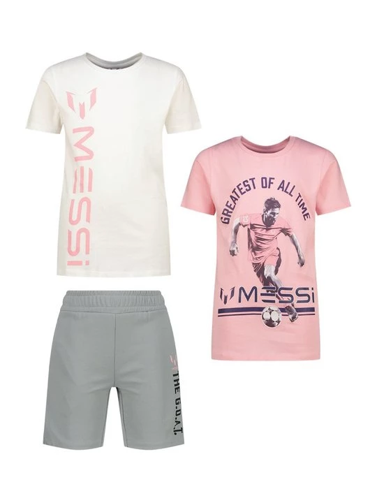 Foto van product T-shirt print Messi donkerroze