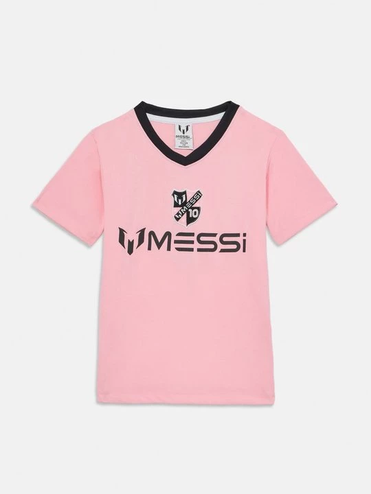 Foto van product T-shirt print Messi donkerroze