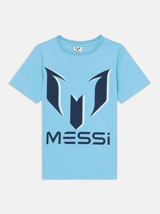 Foto van product T-shirt print Messi lichtblauw