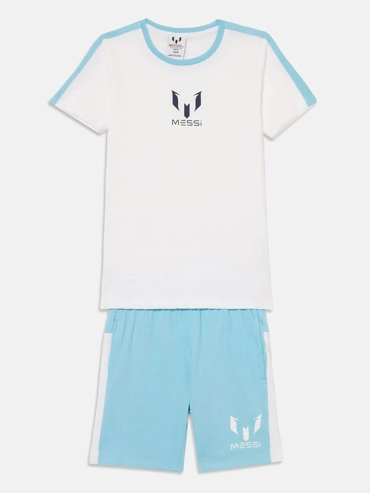 Foto van product T-shirt print Messi lichtblauw