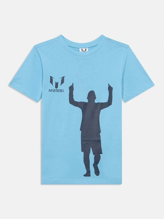 Foto van product T-shirt print Messi lichtblauw
