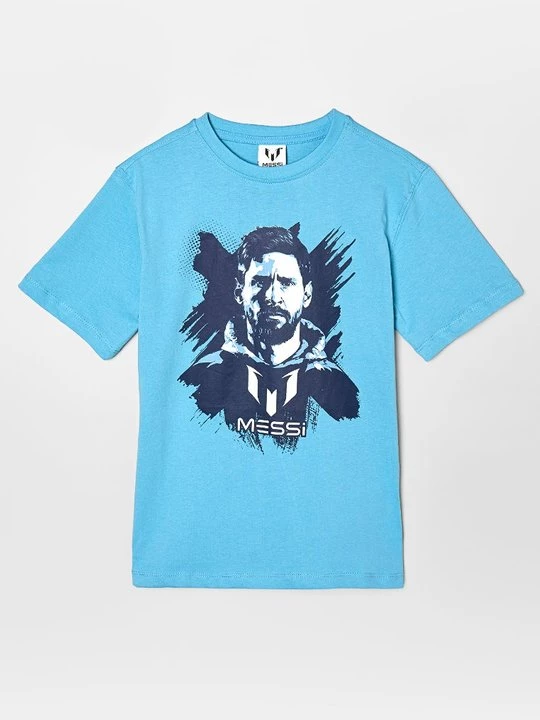 Foto van product T-shirt print Messi lichtblauw