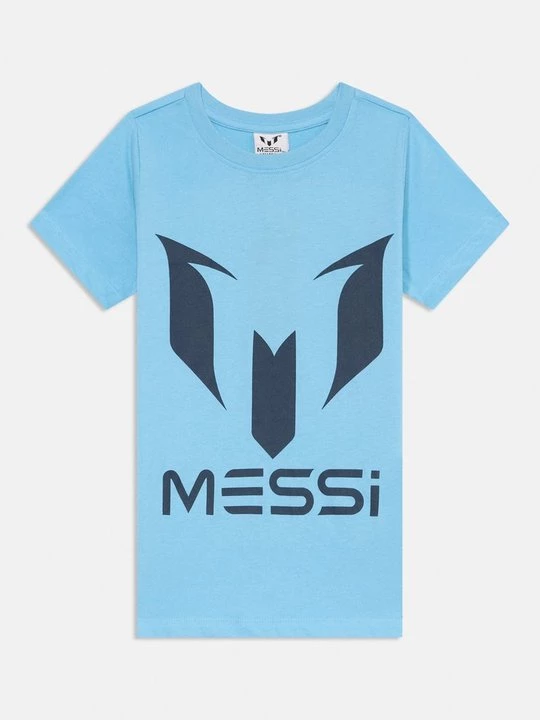 Foto van product T-shirt print Messi lichtblauw