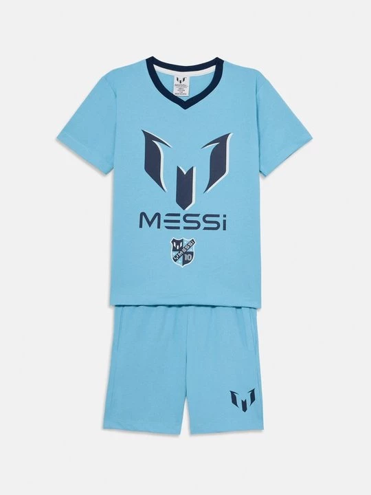 Foto van product T-shirt print Messi lichtblauw