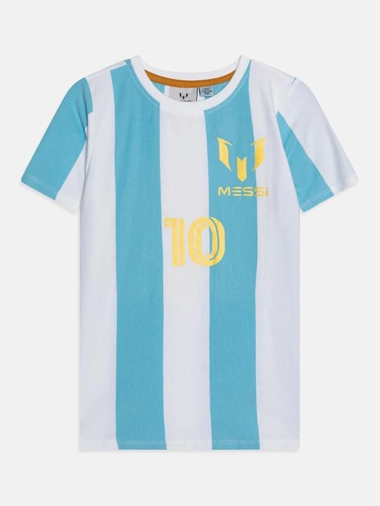 Foto van product T-shirt print Messi lichtblauw