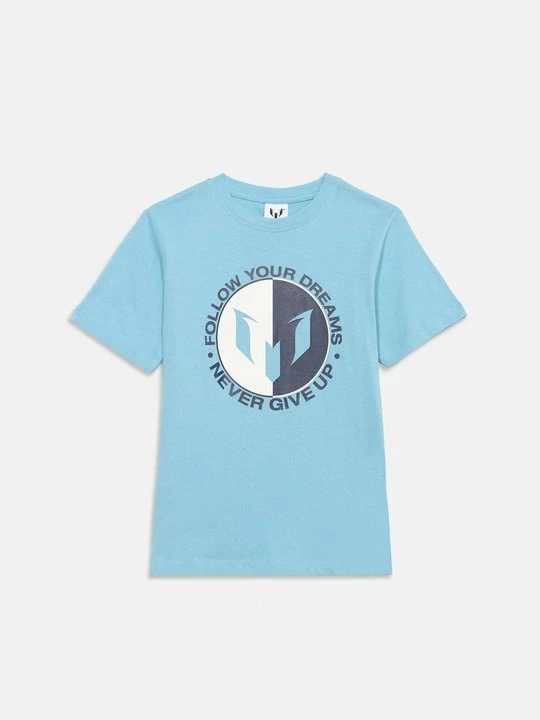 Foto van product T-shirt print Messi lichtblauw