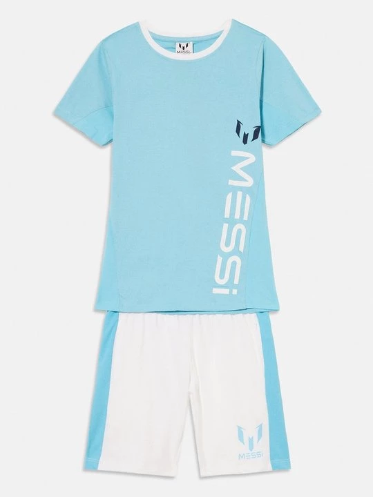 Foto van product T-shirt print Messi lichtblauw