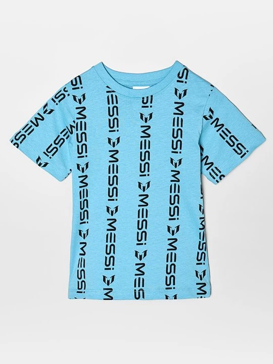Foto van product T-shirt print Messi lichtblauw