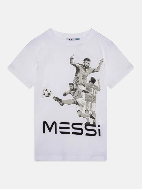 Foto van product T-shirt print Messi wit