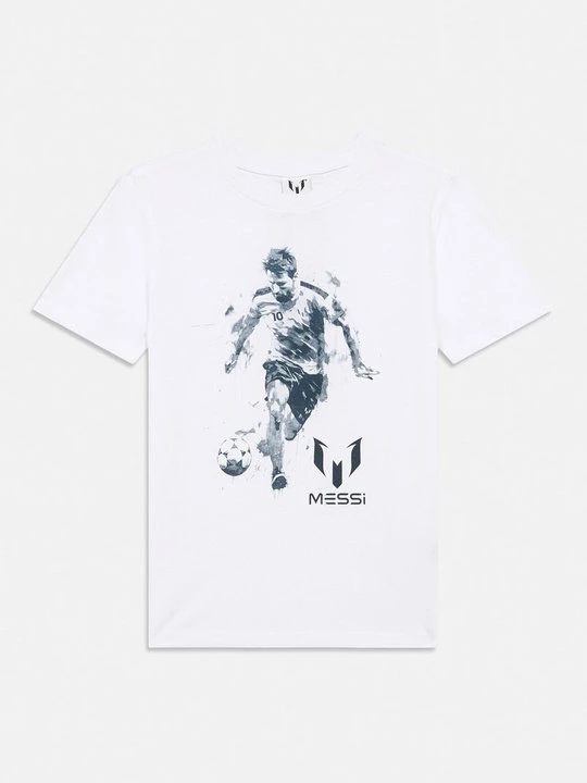 Foto van product T-shirt print Messi wit