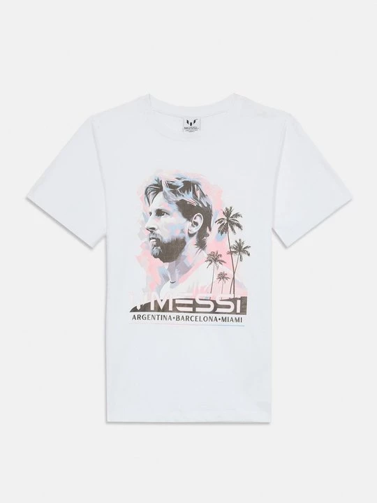 Foto van product T-shirt print Messi wit