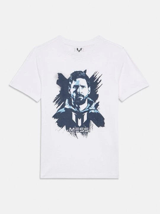 Foto van product T-shirt print Messi wit
