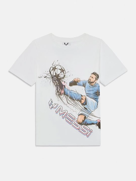 Foto van product T-shirt print Messi wit