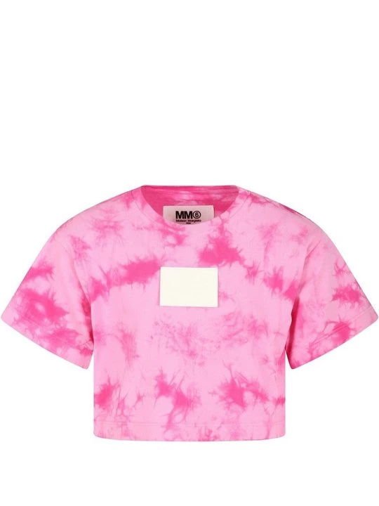 Foto van product T-shirt print MM6 Maison Margiela donkerroze