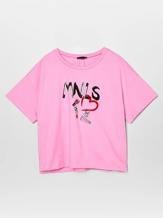 Foto van product T-shirt print Monnalisa donkerroze