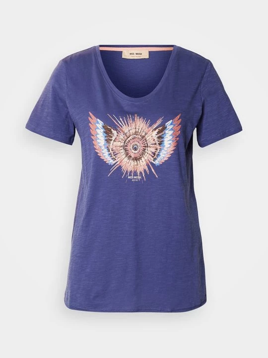 Foto van product T-shirt print MOS MOSH donkerblauw