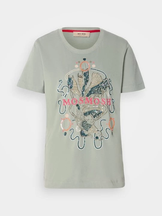 Foto van product T-shirt print MOS MOSH grijs