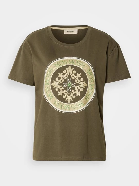 Foto van product T-shirt print MOS MOSH kaki