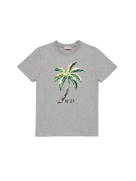 Foto van product T-shirt print N°21 grijs