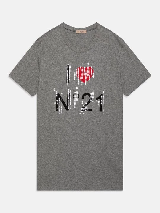 Foto van product T-shirt print N°21 grijs
