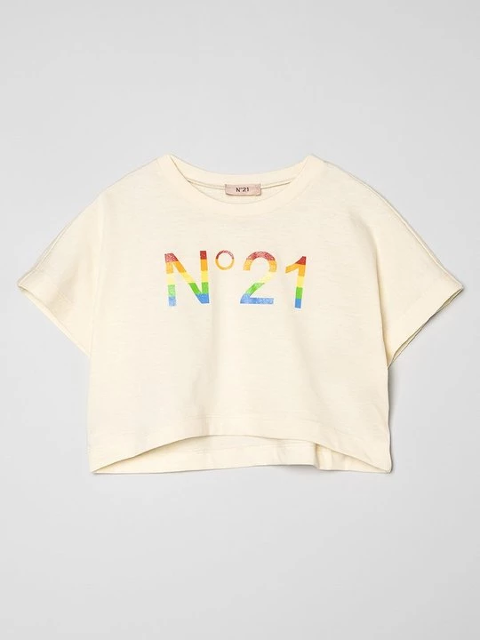 Foto van product T-shirt print N°21 wit