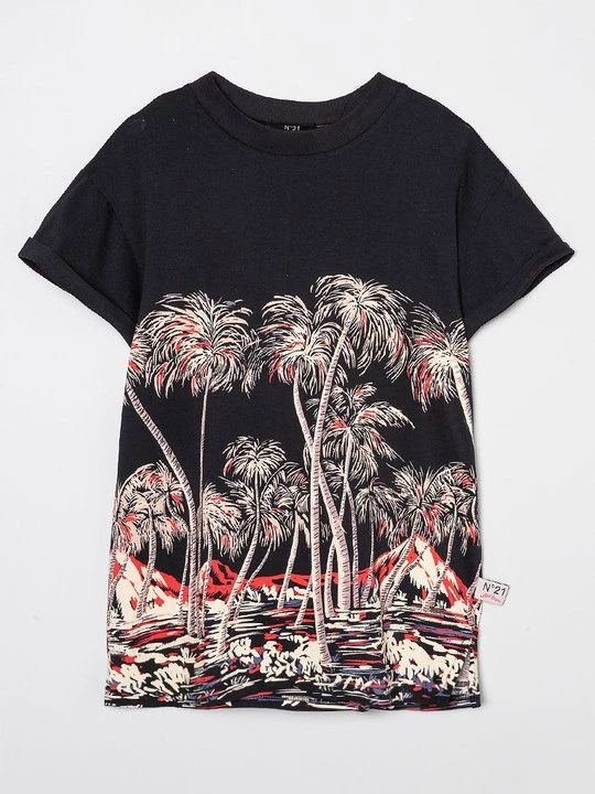 Foto van product T-shirt print N°21 zwart