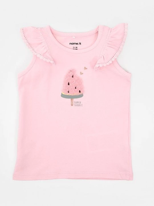 Foto van product T-shirt print NAME IT donkerroze