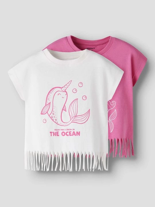 Foto van product T-shirt print NAME IT donkerroze