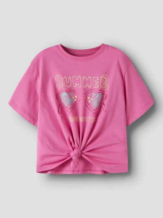 Foto van product T-shirt print NAME IT donkerroze
