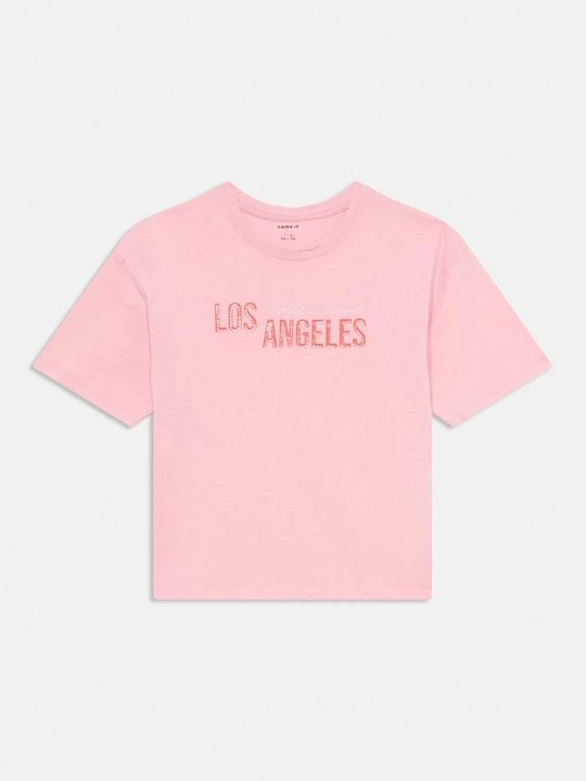 Foto van product T-shirt print NAME IT donkerroze