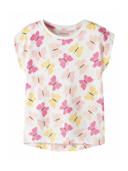 Foto van product T-shirt print NAME IT rood gemêleerd