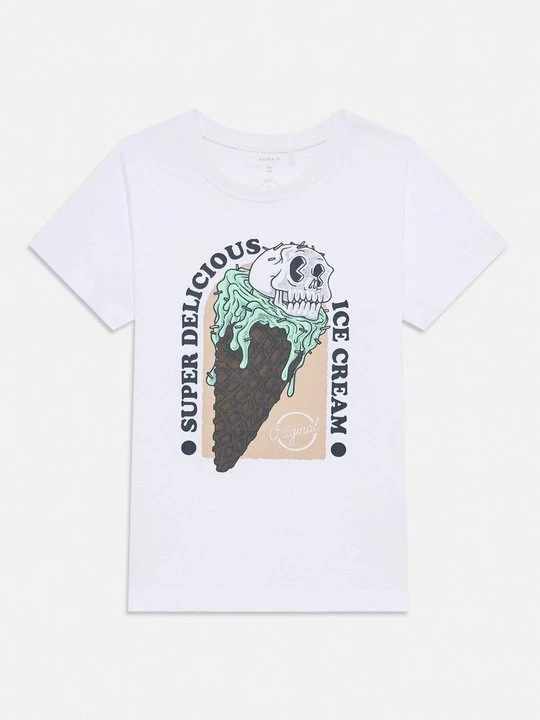 Foto van product T-shirt print NAME IT wit