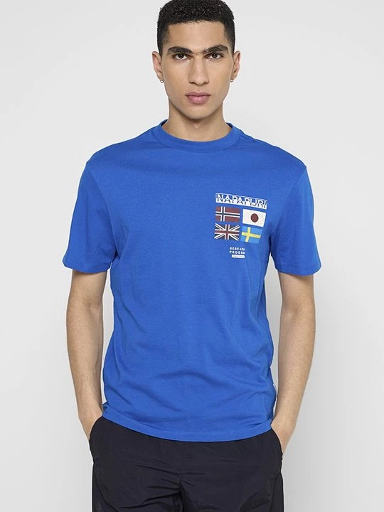 Foto van product T-shirt print Napapijri blauw