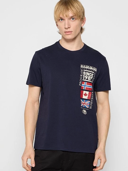 Foto van product T-shirt print Napapijri donkerblauw