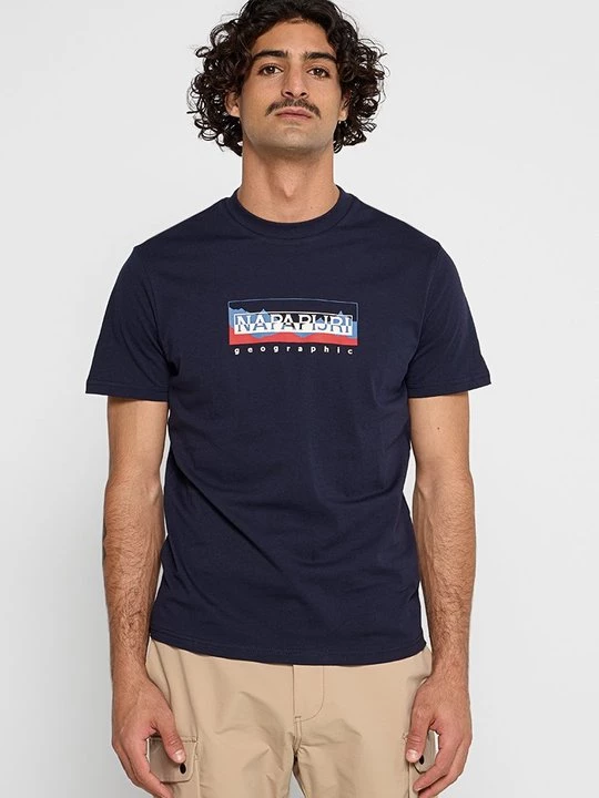 Foto van product T-shirt print Napapijri donkerblauw