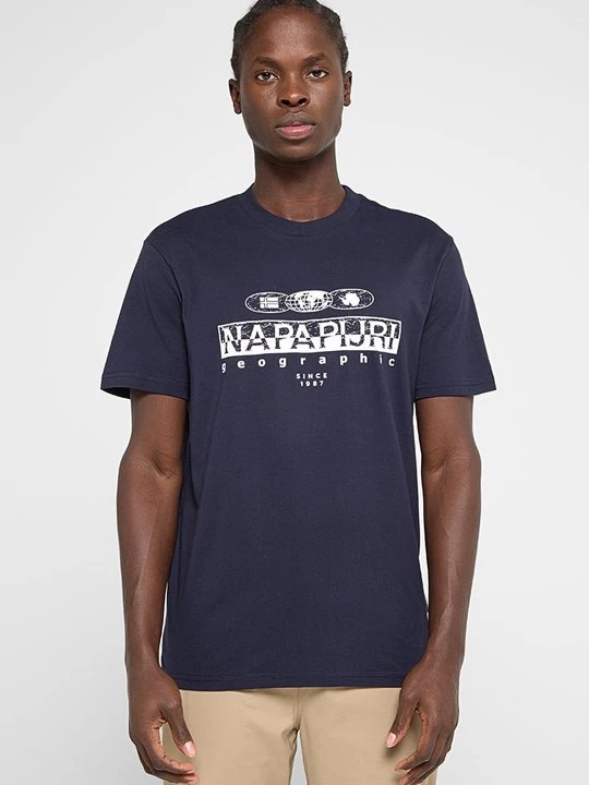 Foto van product T-shirt print Napapijri donkerblauw