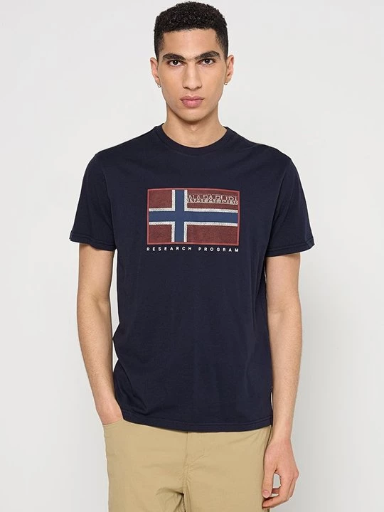 Foto van product T-shirt print Napapijri donkerblauw