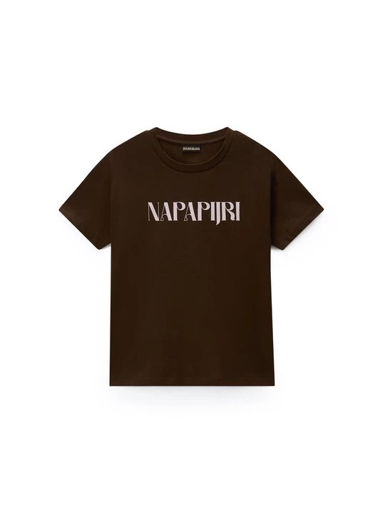 Foto van product T-shirt print Napapijri donkerbruin