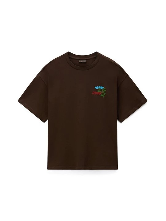 Foto van product T-shirt print Napapijri donkerbruin