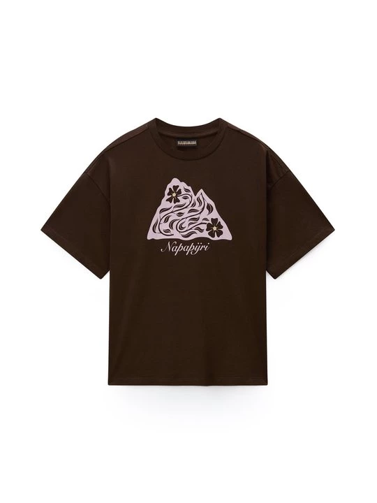 Foto van product T-shirt print Napapijri donkerbruin