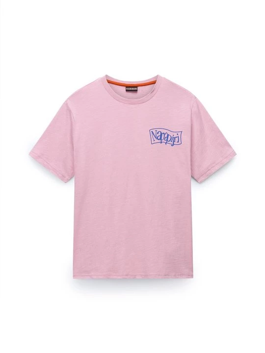 Foto van product T-shirt print Napapijri donkerroze